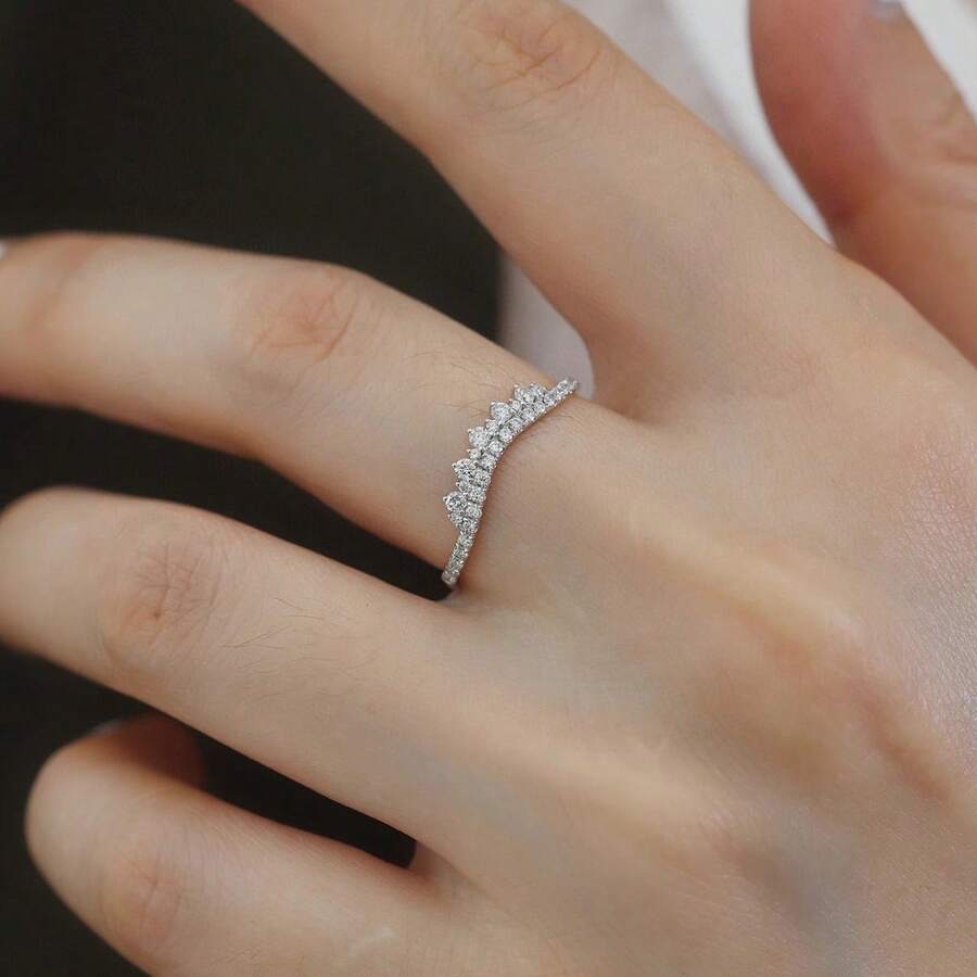 1 件 925 纯银戒指，简约设计，通勤和时尚百搭