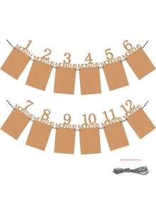 Ảnh sinh nhật 1 tuổi 12 tháng, Vòng hoa sinh nhật, Đồ trang trí sinh nhật 1 tuổi, Ảnh in - màu nâu - Xem 5