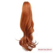 Ponytail Extension Claw Curly Wavy Clip In Hairpiece Ponytail Hair Extensions Orange Long Pony Tail Synthetic For Women - Orange - View 4