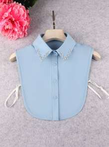 1 chiếc cổ áo chiffon nhiều màu cổ điển có đính đá pha lê có thể tháo rời cổ áo dickey - cổ áo voan giả - Xem 11