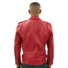Mens Cow-Hide Black Brando Jacket -Venice - màu đen - Xem 5