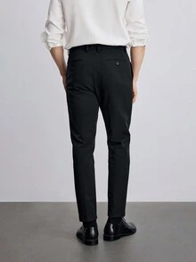 Chỉ còn 1 chiếc! Khuyến mãi kết thúc! Quần tây công sở co giãn, quần dài nam co giãn thoải mái, màu đen, quần tây công sở/chính thức, bộ sưu tập Thu/Đông mới, ống đứng, phù hợp cho đám cưới, tiệc tùng, lễ tốt nghiệp, Giáng sinh, trang phục chuyên nghiệp cho luật sư, bác sĩ, giáo viên, người giàu có, thoáng khí, nhanh khô. - màu đen - Xem 7