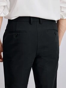 Chỉ còn 1 chiếc! Khuyến mãi kết thúc! Quần tây công sở co giãn, quần dài nam co giãn thoải mái, màu đen, quần tây công sở/chính thức, bộ sưu tập Thu/Đông mới, ống đứng, phù hợp cho đám cưới, tiệc tùng, lễ tốt nghiệp, Giáng sinh, trang phục chuyên nghiệp cho luật sư, bác sĩ, giáo viên, người giàu có, thoáng khí, nhanh khô. - màu đen - Xem 8