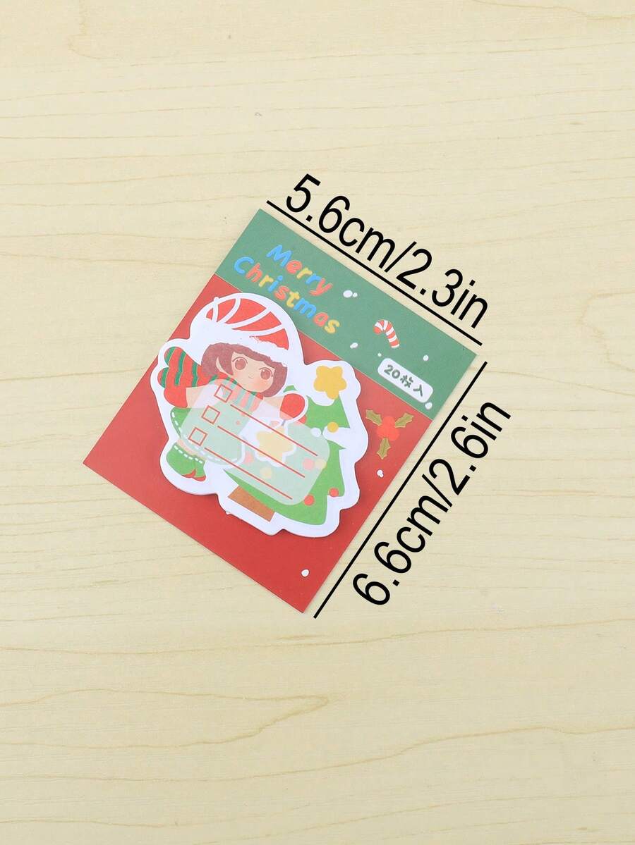 1 Creative Christmas Tree Pattern Sticky Sticker, Portable School