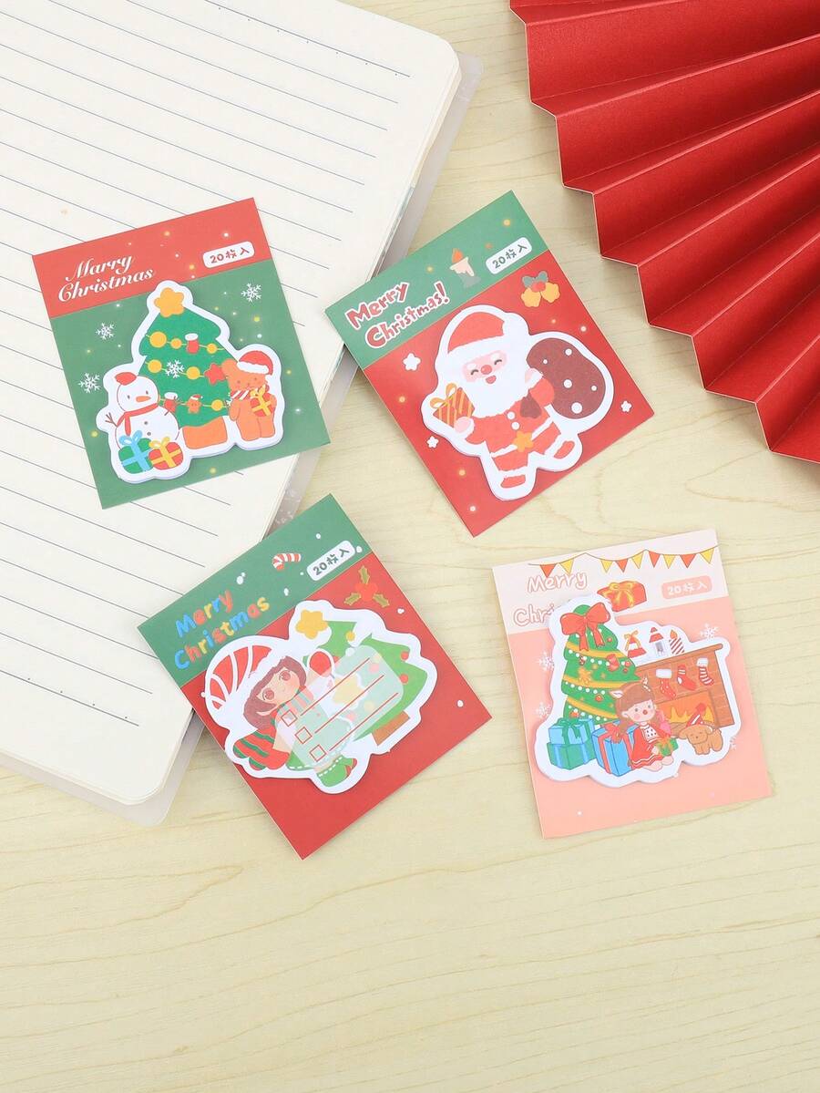 1 Creative Christmas Tree Pattern Sticky Sticker, Portable School