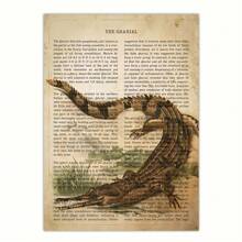 1pc Canvas Poster, 19e-eeuwse Vintage Canvas Muurschildering, Dieren Afbeelding Kunst Canvas Decoratie Met Soort-Specifieke Beschrijvingen Geschreven Op De Achtergrond Muurkunst, Ideaal Cadeau Voor Slaapkamer Woonkamer Keuken Slaapzaal Gang, Muurkunst, Muurdecoratie, Kamerdecoratie, Ongeraamd