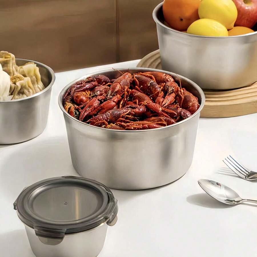 304 Stainless Steel Airtight Food Storage Containers Set, Suitable For