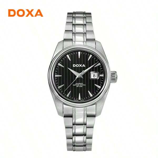 DOXA ساعة ميكانيكية آلية كاملة التلقائية للنساء ، ساعة أنيقة من الذهب والصلب السويسري، سلسلة سويسرية تنفيذية من الطراز D123SBK