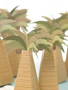 24 件/套热带棕榈树糖果盒 - 异国海滩派对礼物 - 营造节日氛围，圣诞节、万圣节、感恩节礼品包装 - 彩色 - 查看 2