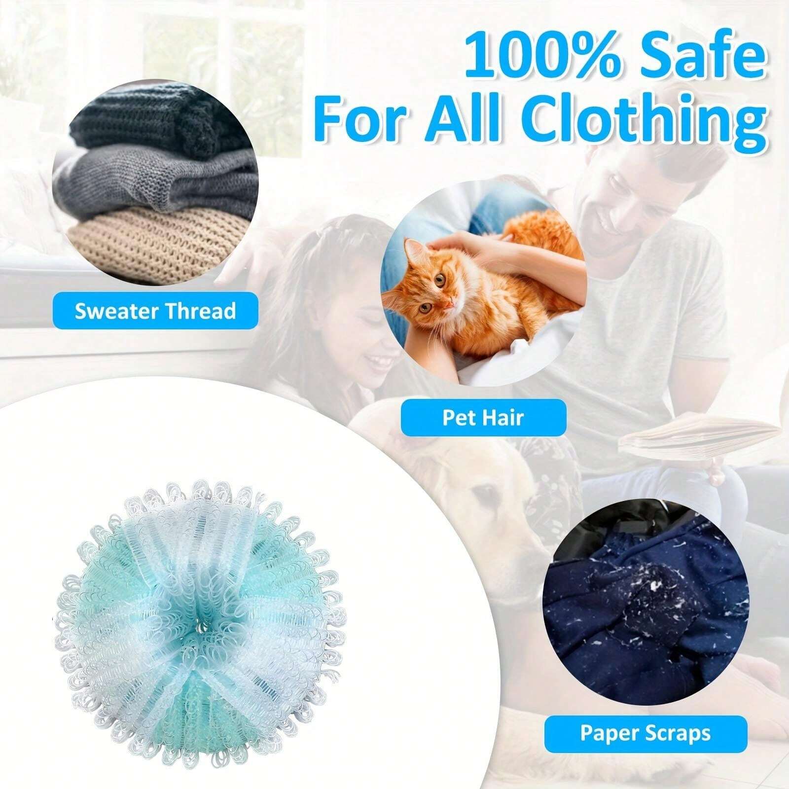 Nylon Magic Laundry Balls, Removes Hair & Stains, AntiTangling