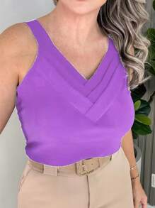 WOMEN'S TANK TOP WITH 3 V-NECKLINE DUNA ALCA GEROSSA - 紫色 - 查看 1