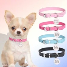 1 件定制宠物圆形 ID 标签 - 自定义姓名和电话号码独特狗猫爪 ID 防丢失项圈标签 - 玫紅色 - 查看 3