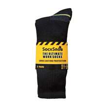 Sock Snob Mens Ultimate Cotton Work Socks For Steel Toe Boots - Fast Shipping And Quick Delivery - Black - View 2