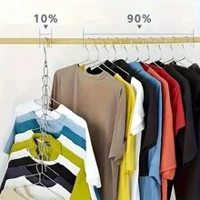 2pcs Portable Thick Iron Hooks With Chain, Easy Installation, Anti-Slip, Anti-Rust, Suitable For Clothes Display, Drying And Storage In Wardrobe - Multicolor - View 4