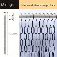 2pcs Portable Thick Iron Hooks With Chain, Easy Installation, Anti-Slip, Anti-Rust, Suitable For Clothes Display, Drying And Storage In Wardrobe - Multicolor - View 3