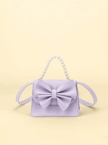 1pc Fashionable Girls Baby Pearl Decor One Shoulder Diagonal Handbag Mini Princess Purse - A - View 10