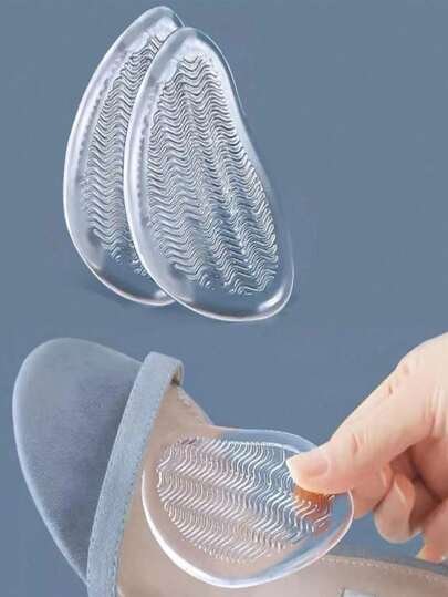 QKC 1 Coppia Di Solette Imbottite Da Tacchi Alti A Punta Rotonda Morbide Con Semicotone Anti-dolore E Antiscivolo Per Scarpe Casual Con Pads Peaches Del Fronte Del Piede