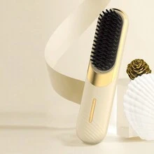 1pc Cordless Hair Straightening Brush - Portable, Rechargeable, Fast Heating, 4 Temperature Settings, Anti-Scald, Long Battery Life, USB Charging, Suitable For Travel - Multicolor - View 5