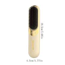 1pc Cordless Hair Straightening Brush - Portable, Rechargeable, Fast Heating, 4 Temperature Settings, Anti-Scald, Long Battery Life, USB Charging, Suitable For Travel - Multicolor - View 2