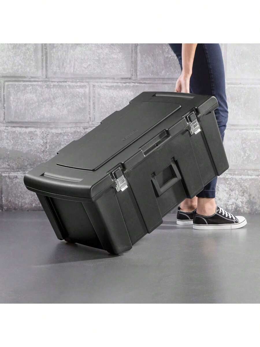 Heavy Duty 16 Gallon Portable Large Plastic Footlocker Storage