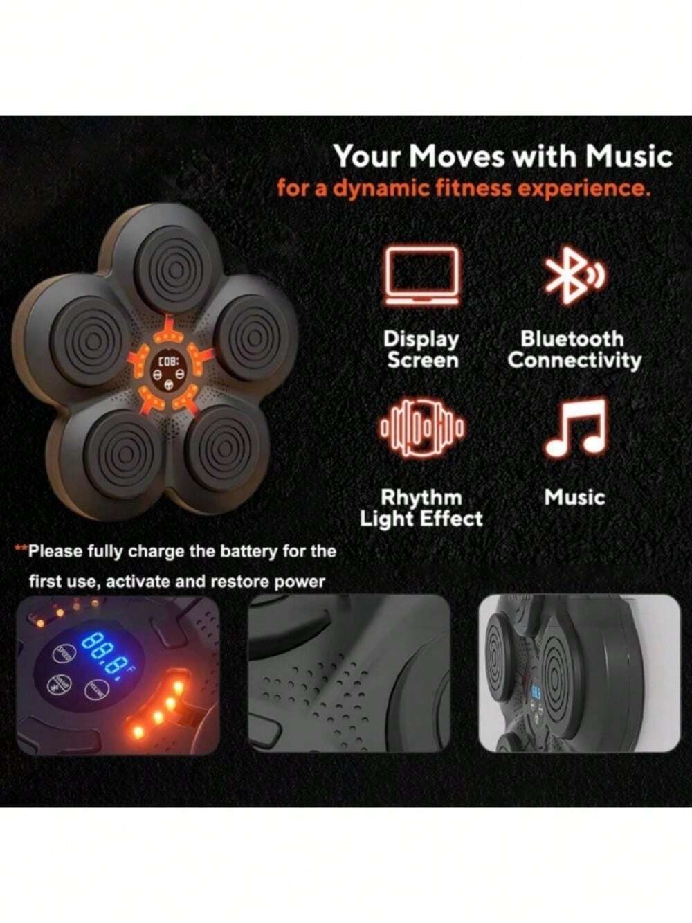 Music Boxing Machine With Boxing Gloves, Wall Mounted Smart Bluetooth