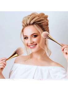 1 Bộ cọ phấn khoáng, cọ móng tay, cọ trang điểm, cọ nền mềm mịn, cọ má hồng lớn, cọ phấn, phấn má hồng màu đồng, cọ trộn và đánh bóng - Nhiều màu - Xem 1