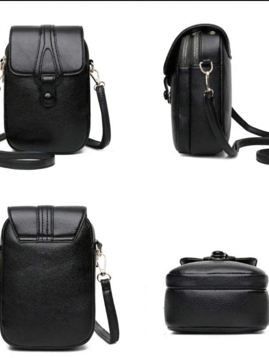 New Stylish Women Shoulder Cell Phone Bag, FASHION SHOPE - Black - View 1