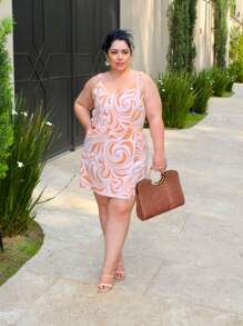 Women's Plus Size Jumpsuit Short Skirt With Printed Lining Summer - 顏色8 - 查看 5