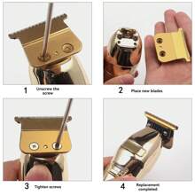 1pc Barberology FX707 Metal Professional Hair Clipper Replacement Blade Set, Suitable For Hair Clippers FX787 FX726 FX870 - Multicolor - View 10