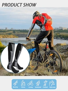 1 par de calcetines de compresión Medias de soporte para hombres calificadas como las mejores para viajes, vuelos largos, regalo de Navidad para amigo, madre, padre, trabajo, atletismo, gimnasio, deporte, running, senderismo, ciclismo