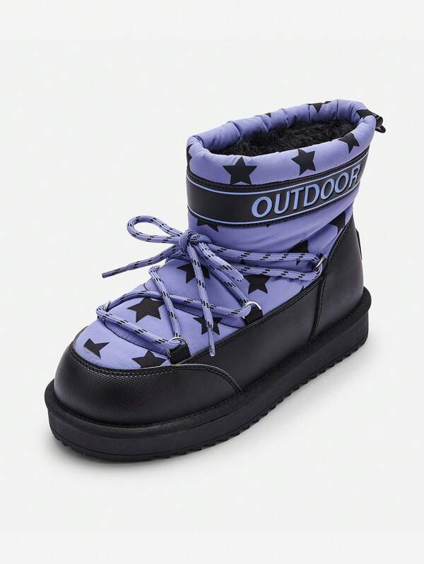 Balabala Kinder Fleece Schneestiefel Winter 2024 Dicke Outdoor Stiefel