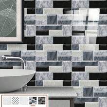 10Pcs/Set Simple Brick Shape Pattern Self-Adhesive Floor Sticker For Office Home Kitchen Bathroom Living Room Floor And Wall Decoration, Renovation Stickers Peel Wall Panels, Wall Paper, Wallpapers, Spring Decoration Items Refresh Your Home, Festival Decoration Stickers Gifts Birthday Graduation - Multicolor - View 4