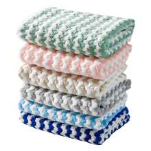 Pack de 5 paños de cocina a rayas, lavables, reutilizables, superabsorbentes para cocina, baño