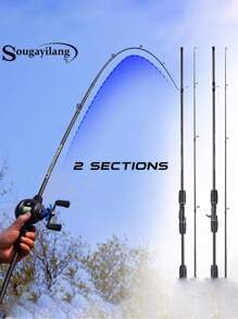 SOUGAYILANG 2-Piece Fishing Rod Spinning & Casting Rod Composite Graphite And Glassfiber Blanks, Fishing Pole For Freshwater