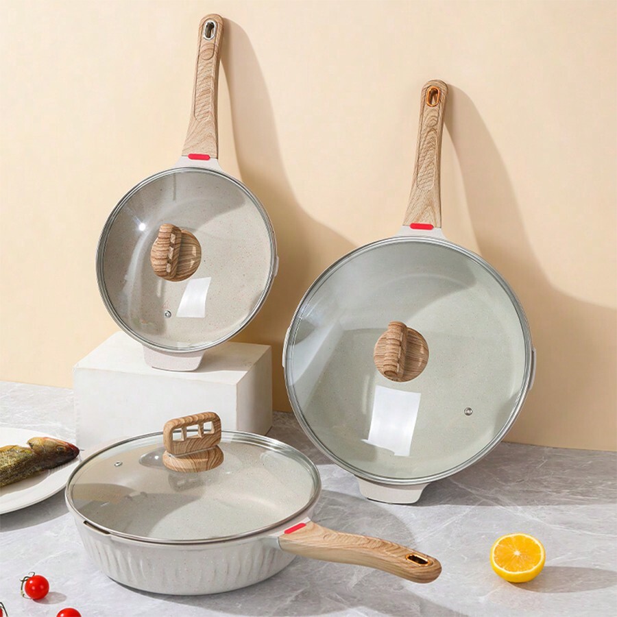 Maifanshi NonStick Frying Pan, MultiFunctional Flat Bottom Pan For