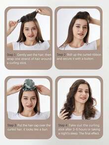 无热卷发器和缎面睡帽 7 件/套，缎面无热卷发器，适合长发无热卷发器，适合过夜睡觉 DIY 蓬松发型设计工具，缎面双面睡帽，适合所有发质过夜卷发，非常适合睡到自然醒，拥有一头美丽的秀发 - 彩色 - 查看 11