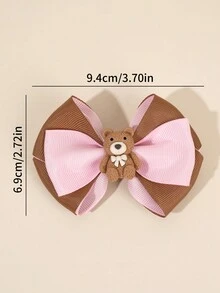 2 chiếc kẹp tóc hình gấu dễ thương cho bé gái kẹp tóc hình gấu nâu có nơ cài tóc hình gấu nhỏ kẹp tóc hình nơ cho bé gái mới biết đi kẹp tóc hai lớp phụ kiện tóc cho trẻ em - Nhiều màu - Xem 9