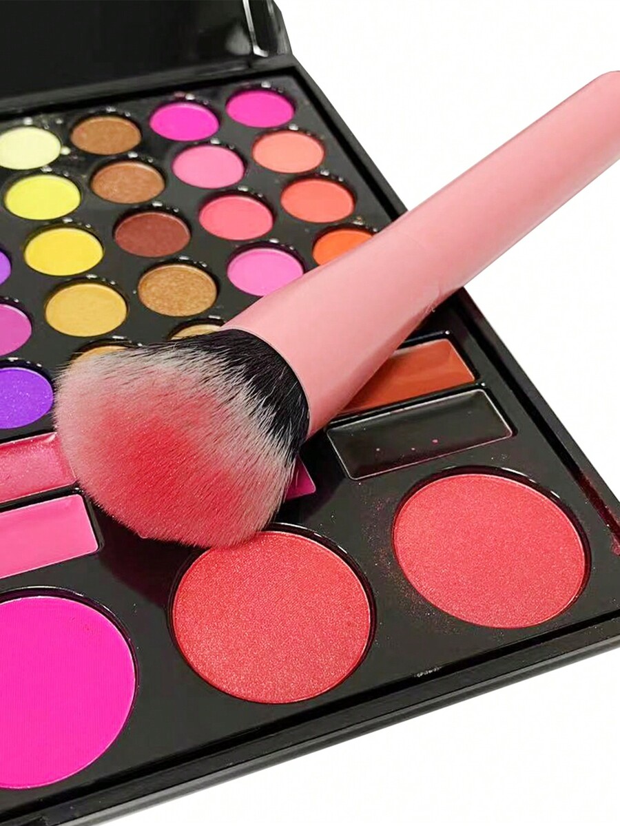 1pc Powder Pink Angled Blush Brush, Face Makeup Brush, Contour Brush