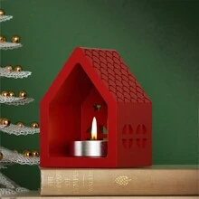 1 pieza Molde de vela de aromaterapia con forma de casa del amor, molde de silicona de resina para decoraciones en miniatura de casas de yeso DIY