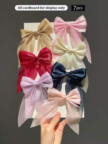 7 chiếc kẹp tóc nơ thanh lịch màu sắc tươi sáng dành cho phụ nữ, thích hợp sử dụng hàng ngày - Nhiều màu - Xem 2