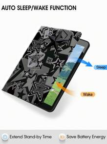 Ayotu Y2k Star & Zebra Stripes Patroon Hoesje Compatibel Met Samsung Galaxy Tab, IPad 9e/8e/7e Generatie 10.2 Inch, Nieuwe IPad 10e Generatie Hoes, Met Automatische Wake/Sleep, Vier Hoezen Anti-Val