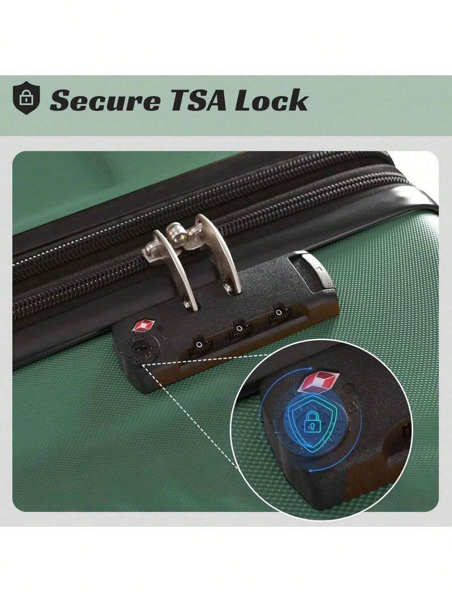 Checked Luggage Suitcases With Wheels Hard Shell Suitcase TSA Lock 24