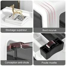 Wevalley WeValley Tour de rangement - sur roulettes, 5 tiroirs, hauteur 61 cm, idéale rangement bureau, cours, documents, fournitures, accessoires - Noir transparent et Blanc