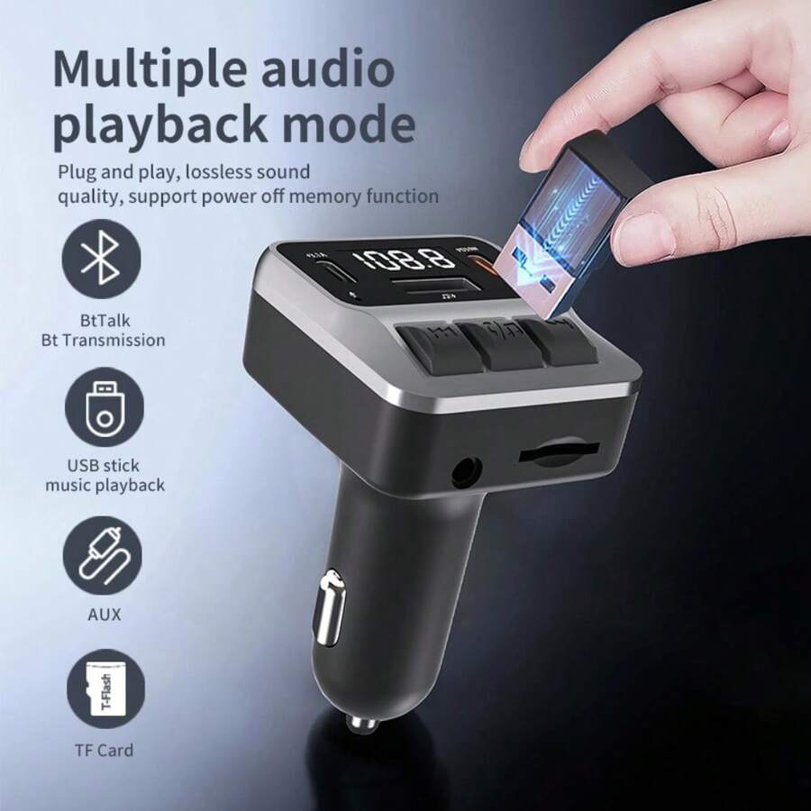 Car Bluetooth HandsFree Calling FM Transmitter Car Wireless Kit MP3