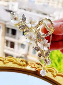 1 buc femei multicolor stras perlă falsă floral ciucure păr gheare clip, la modă elegantă jumătate-coc perucă pentru uz zilnic agrafe păr clip maxilar cleme de păr păr ambreiaj păr prinzător clip