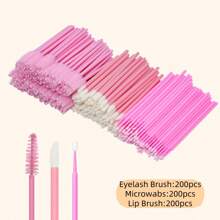 Kit de Pincel, Kit de Suprimentos para Alongamento de Cílios, Espirais Descartáveis para Cílios, Pincéis, Escova de Micros, Pincel de Rímel, Pincéis de Lábios 100/300/450 peças