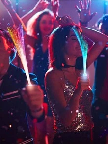 Luminous Fiber Optic Wand Flashing Fairy Wand Event Cheer Prop LED Flashing Fiber Optic Wand - Multicolor - View 7