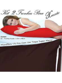 Kit 2 Xuxão Pillowcases Body Pillow 135 X 48cm With Zipper - Đỏ và Nâu - Xem 2