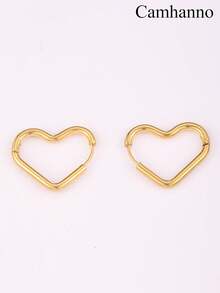 Camhanno 1/4 đôi bông tai hình trái tim bằng thép không gỉ thời trang dành cho phụ nữ đeo hàng ngày, bông tai đơn giản và nhỏ gọn, phù hợp để kết hợp với mọi trang phục, thể hiện sự thanh lịch. - Vàng - Xem 7