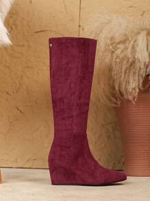 Botas altas de estilo francés vintage de tacón alto para mujeres, botas de montar con punta redonda, nueva colección otoño/invierno 2024